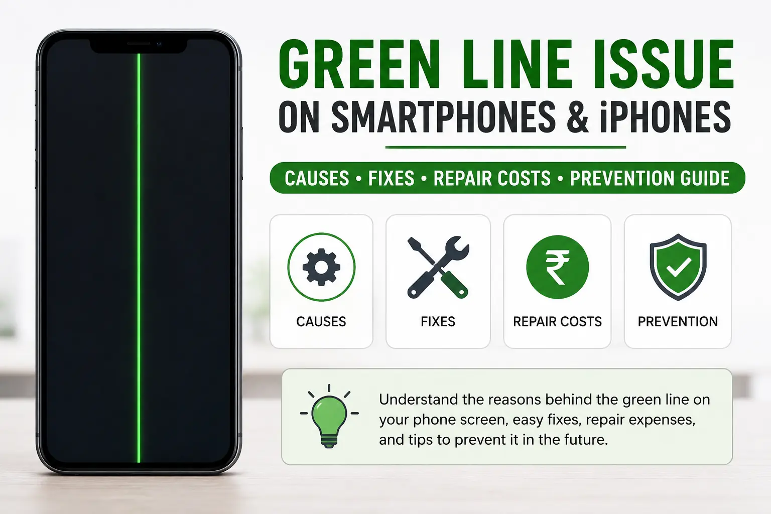Green Line Issue on Smartphones: Causes, Fixes, Repair Costs & Prevention Guide