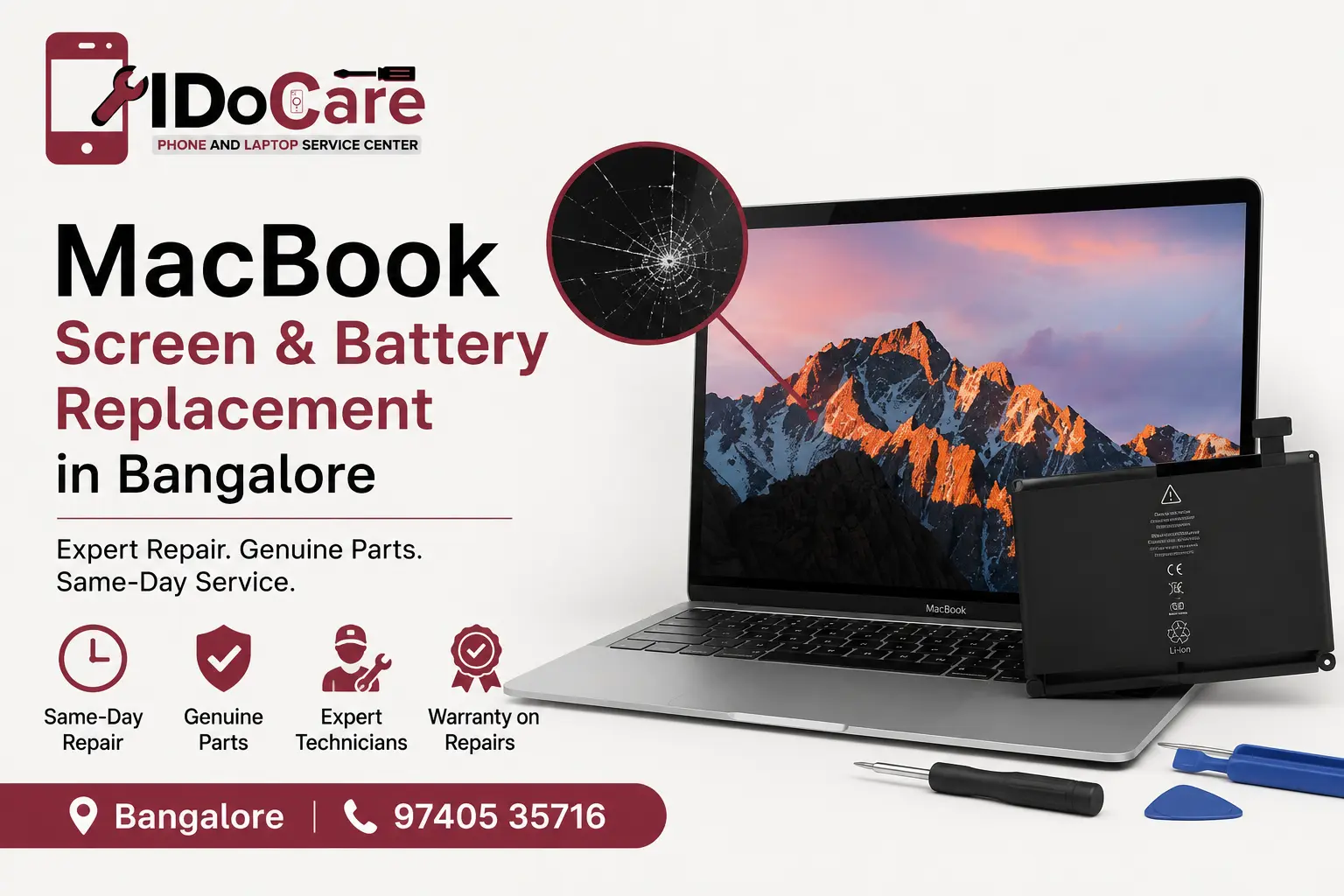 MacBook Screen & Battery Replacement in Bangalore: Cost, Signs, Repair Process & Same-Day Service