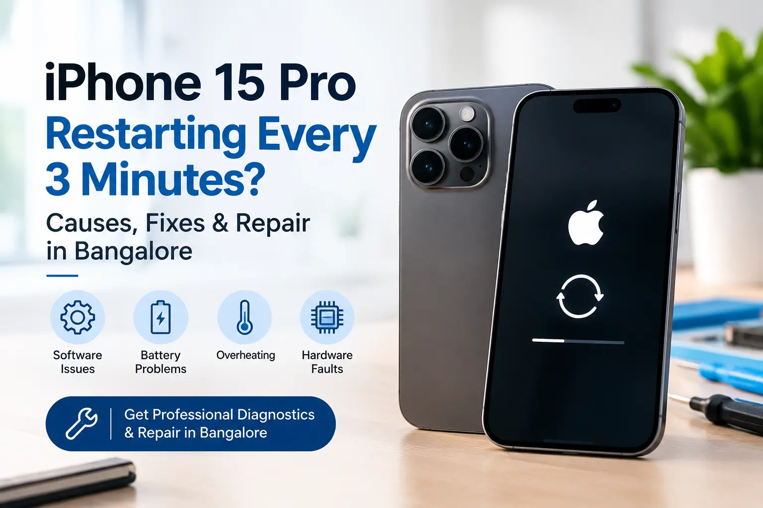 iPhone 15 Pro Restarting Every 3 Minutes – Causes, Fixes & Repair in Bangalore